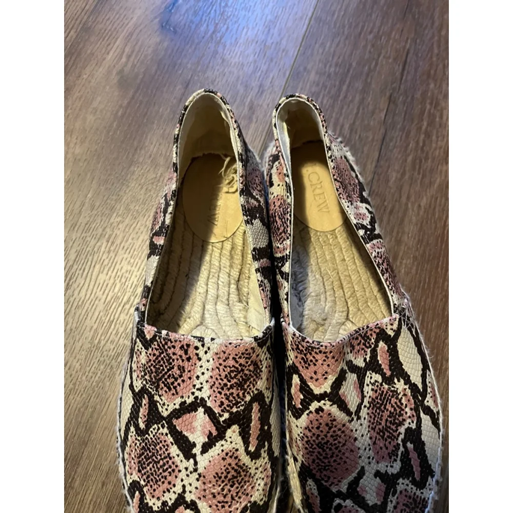 J. Crew animal print espadrille slip on loafers size 9